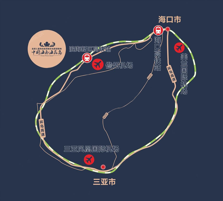 中国海南海花岛区位图